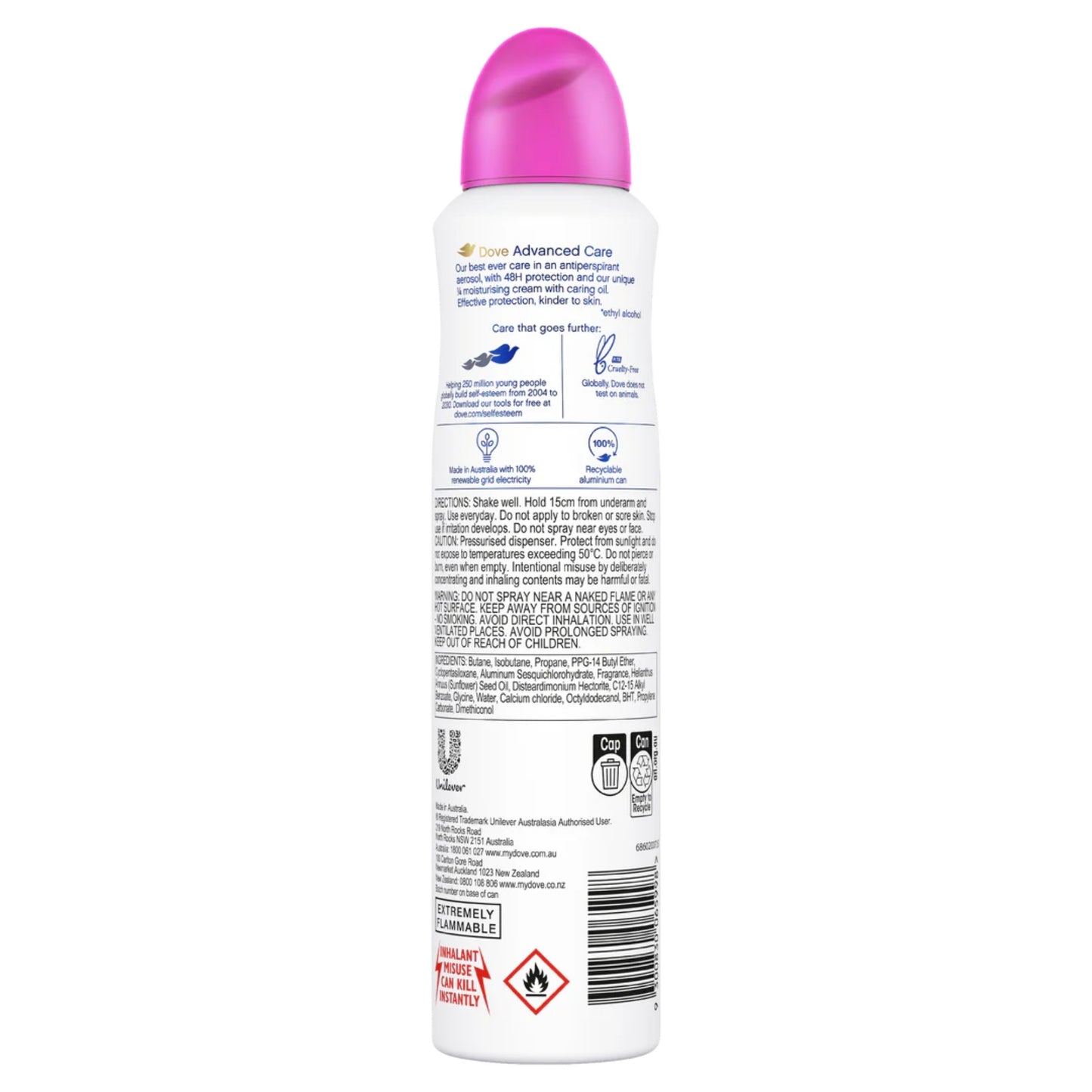 Dove Advanced Care Antiperspirant Spray - Acai Berry & Waterlily, 48H Protection (127g/220ml)