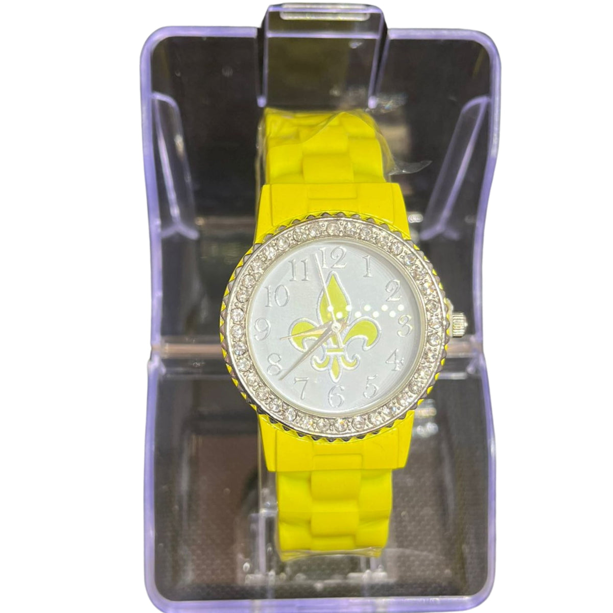 BBG Women's Watch fleur de lis |1 Pc per Pack, Yellow