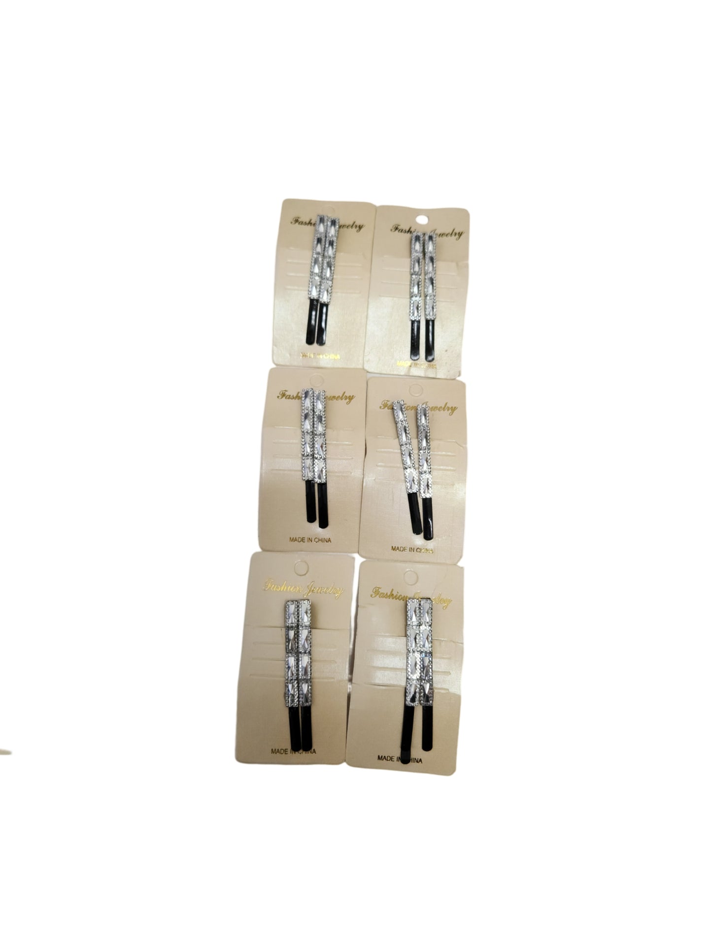 Silver Colored Diamond Embedded Hair Pins | Pack of 12