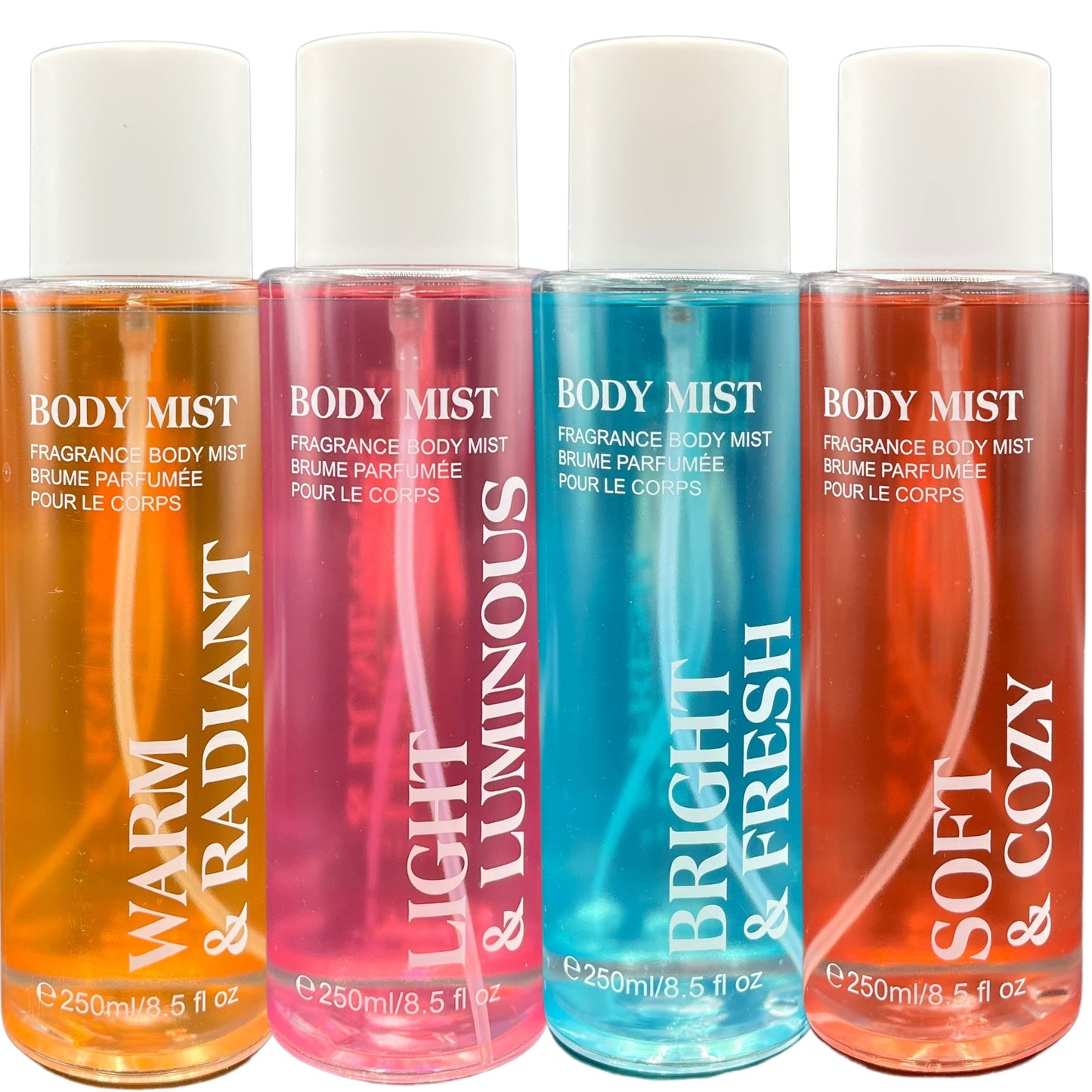 4-Piece Body Mist Collection: Warm & Radiant, Light & Luminous, Bright & Fresh, Soft & Cozy, 8.5 fl oz Each