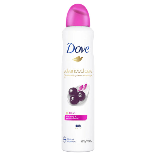 Dove Advanced Care Antiperspirant Spray - Acai Berry & Waterlily, 48H Protection (127g/220ml)