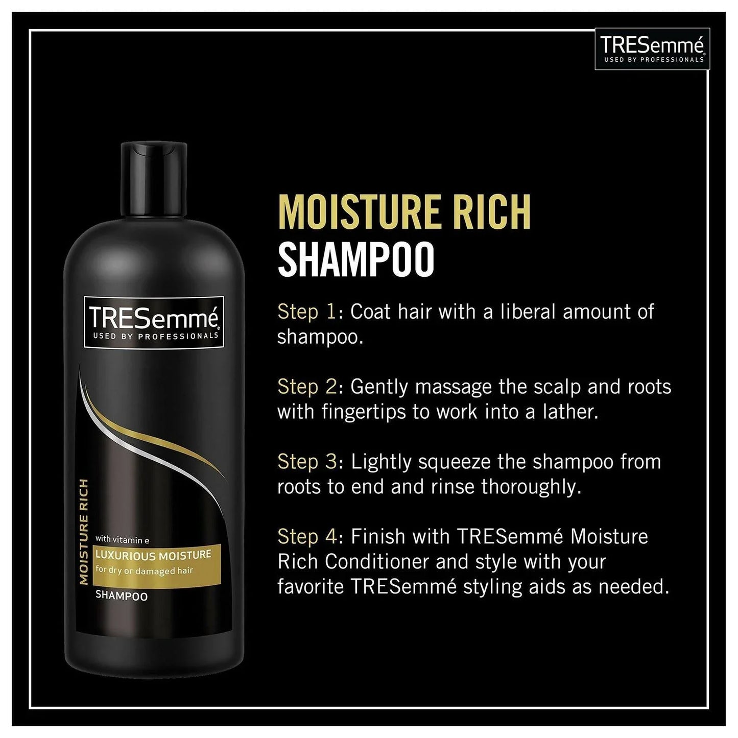 TRESemmé 24 Hour Body Shampoo + Rich Moisture Shampoo for All Hair Types, 28 oz Each, Set of 2, for Adults