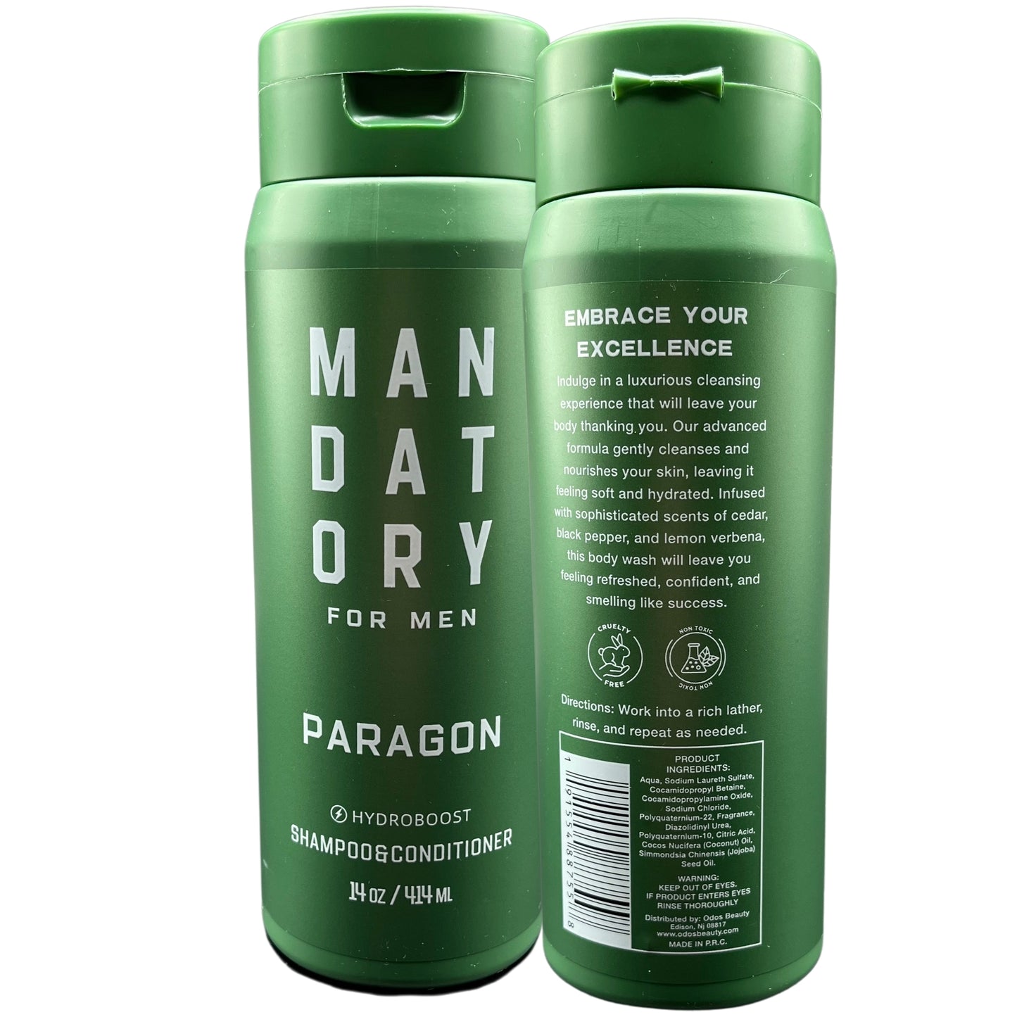 Mandatory for Men 4-Piece Shampoo & Conditioner Set: Paragon, Noir, Azure & Aurum, 14 fl oz Each