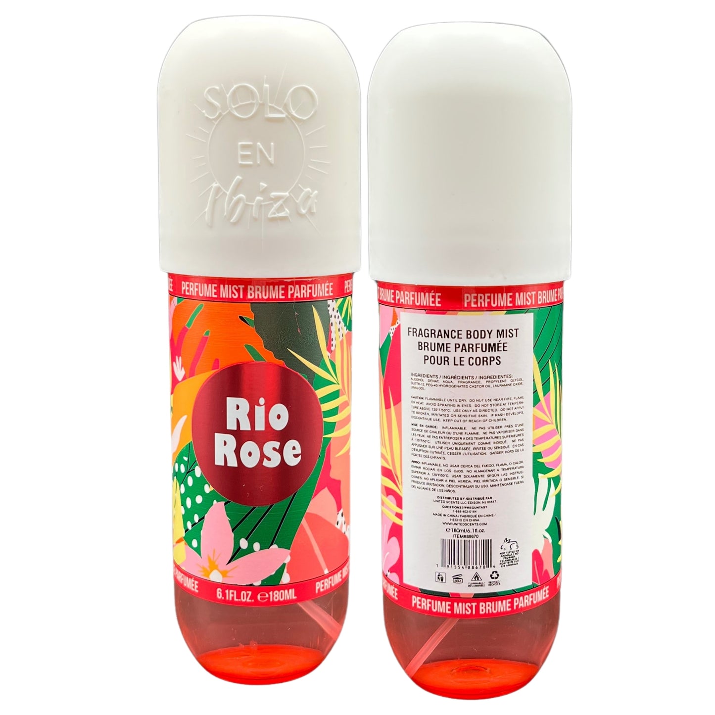 Solo en Ibiza 4-Piece Perfume Mist Collection: Brasilia Bliss, Rio Rose, Bahia Blossom & Cabana Cloud, 6.1 fl oz Each