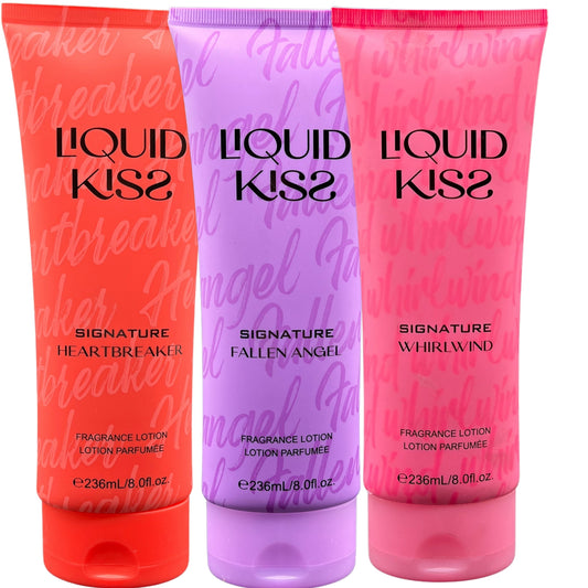 Liquid Kiss Signature Fragrance Lotion – 8 fl. oz (236mL) – Heartbreaker, Fallen Angel, Whirlwind