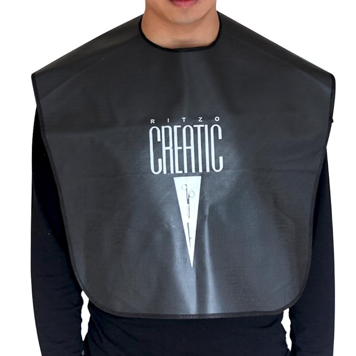 Ritzo Creatic Hairdressing Tools Magnet-ize Magnetic Black Cutting Colouring Tint Waterproof Nylon Collar Cape for Barbers Salon College and Professional Use