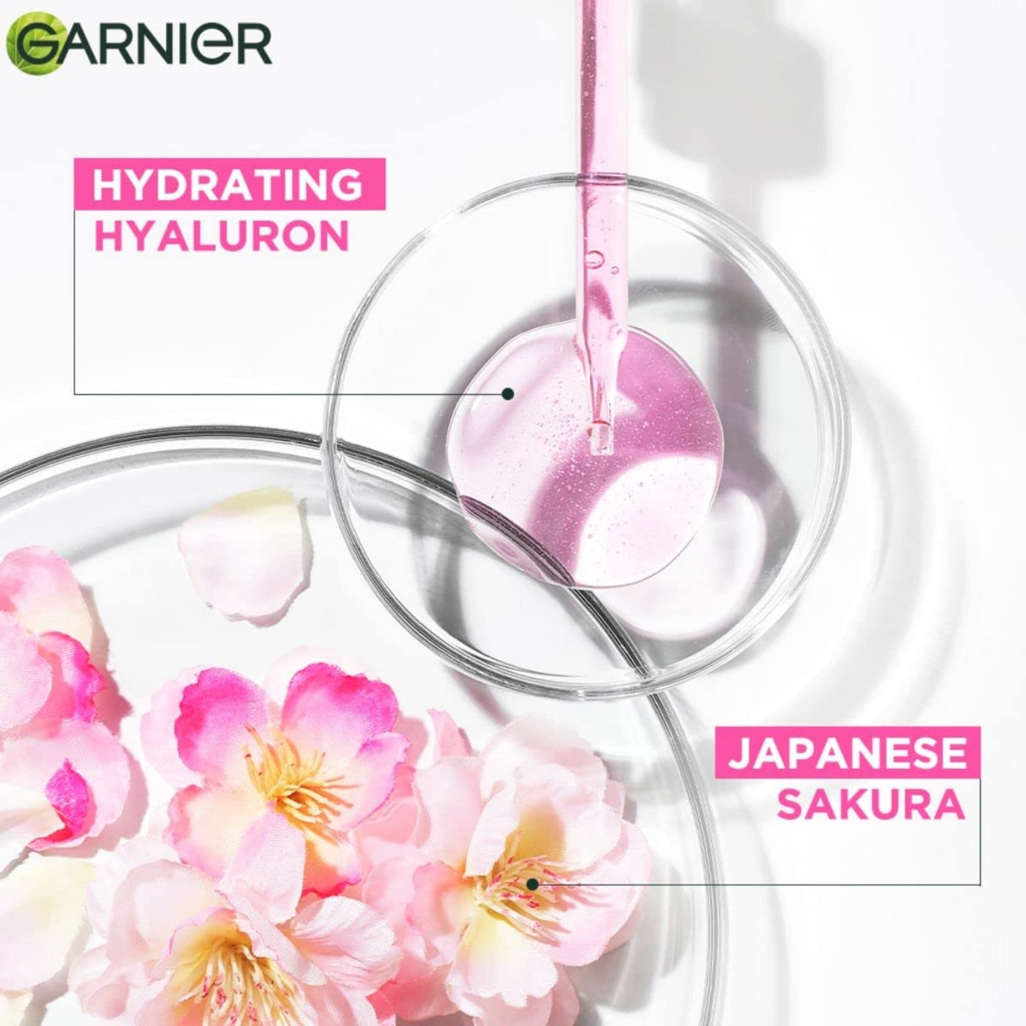Garnier Skin Naturals Sakura Glow Hyaluron Serum Mask, 15 min - Hydrates & Makes Dull Skin Glow