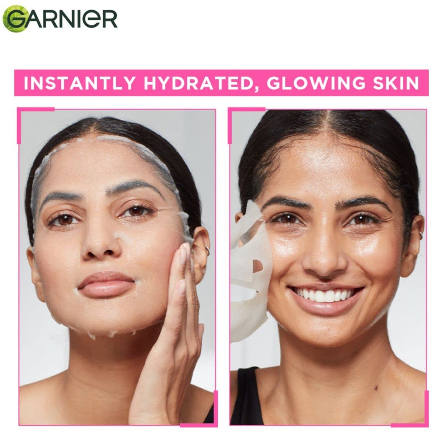 Garnier Skin Naturals Sakura Glow Hyaluron Serum Mask, 15 min - Hydrates & Makes Dull Skin Glow