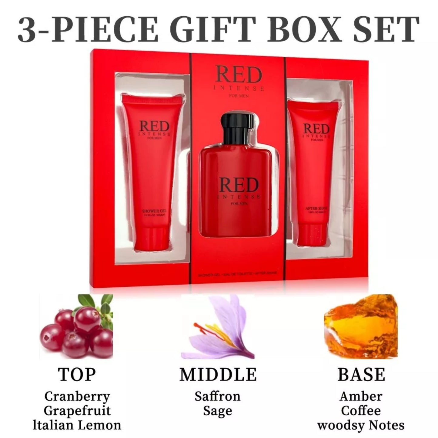 Red Intense 3-Piece Gift Box Set – Long-Lasting Perfume for Men