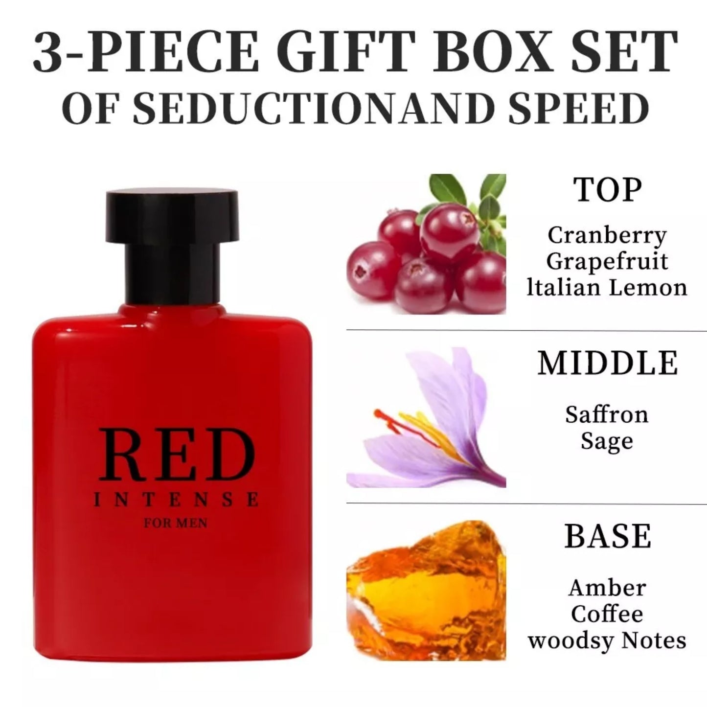Red Intense 3-Piece Gift Box Set – Long-Lasting Perfume for Men