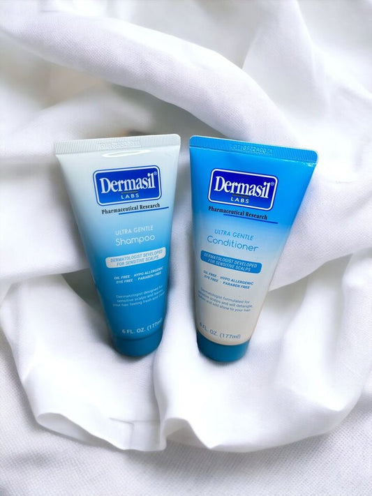 Dermasil Ultra Gentle Shampoo & Conditioner For Sensitive Scalps |Oil Free |Hypo-Allergenic | Dye Free |Paraben Free | 6oz-Each |2 Pcs per Pack