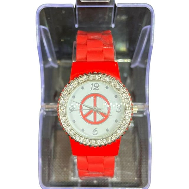 Fancy Watches for Girls with Peace Sign, 1 Pc per Pack, Available in 4 different colors