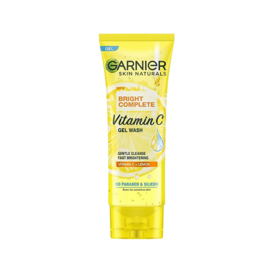 Garnier Skin Naturals Bright Complete Vitamin C Gel Wash, 100ml - Gentle Cleanse & Fast Brightening