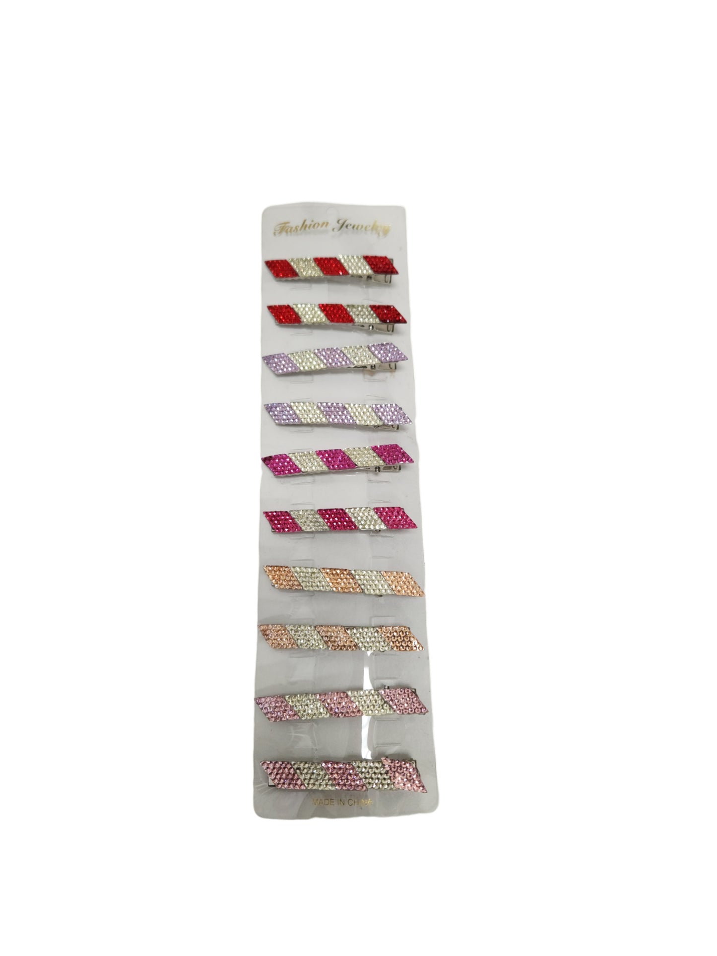Colored Crystalized Hair Pins | Pack of 10