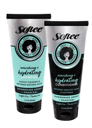 Softee Deal |Shampoo & Conditioner |Shimmering Argan + Charcoal Nourishing & Hydrating |2 Pcs per Pack