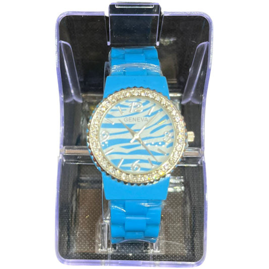 Trendy Girls & Women's Watch, Round with Strass, 1 Pc per Pack, Light Blue
