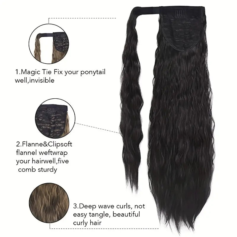 Velco Extensions Velcro Synthetic Wrap Around Curly Hair Extensions - 22