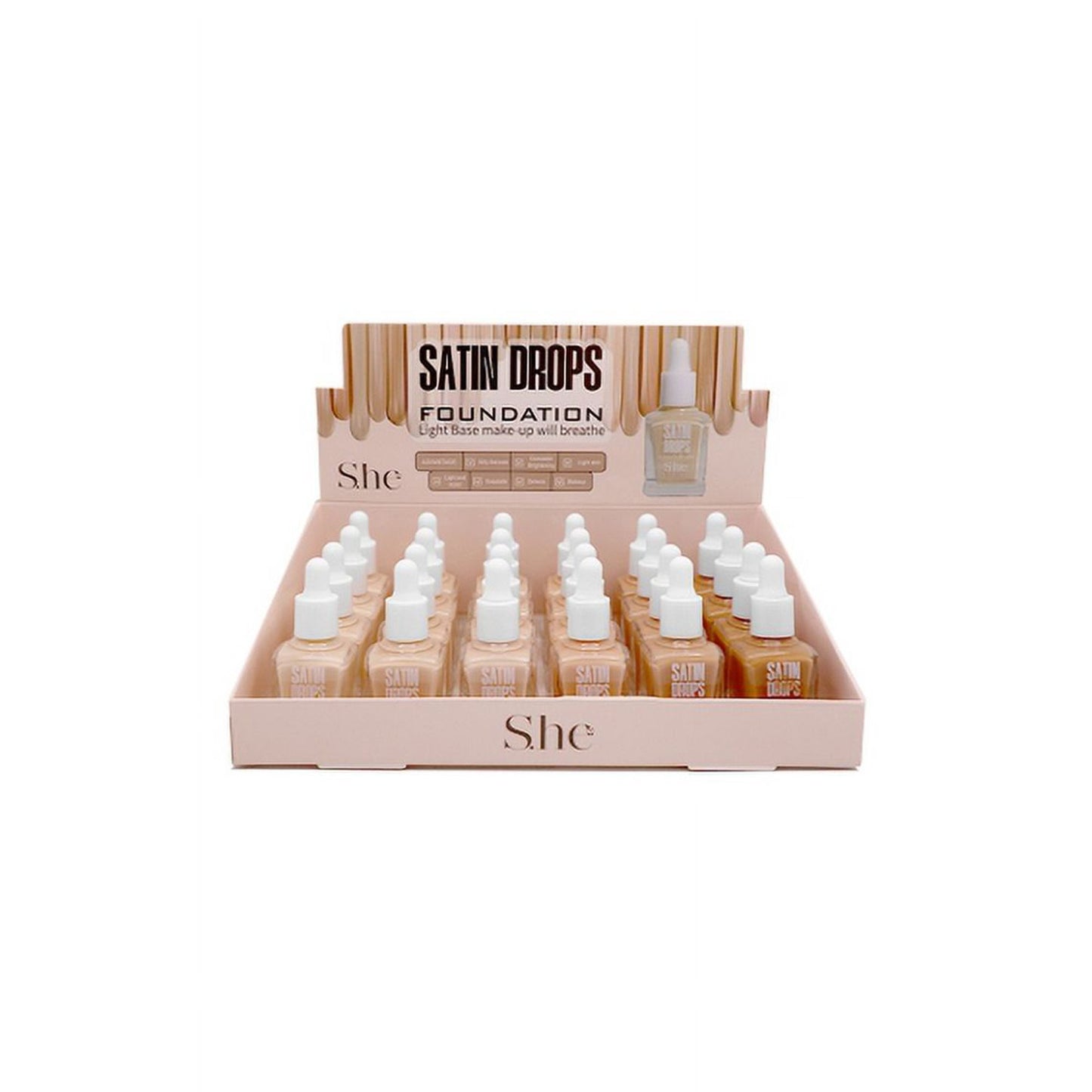 Makeup S.HE Drops Satin Foundation, 1 Pc Per Pack