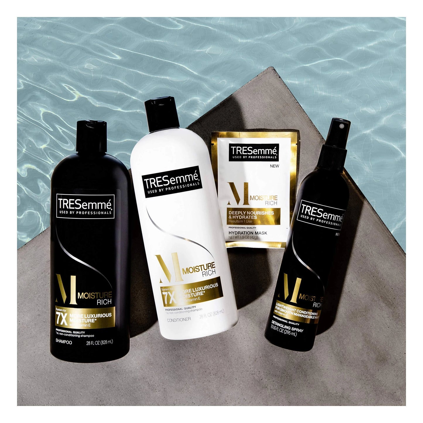 TRESemmé 24 Hour Body Shampoo + Rich Moisture Shampoo for All Hair Types, 28 oz Each, Set of 2, for Adults