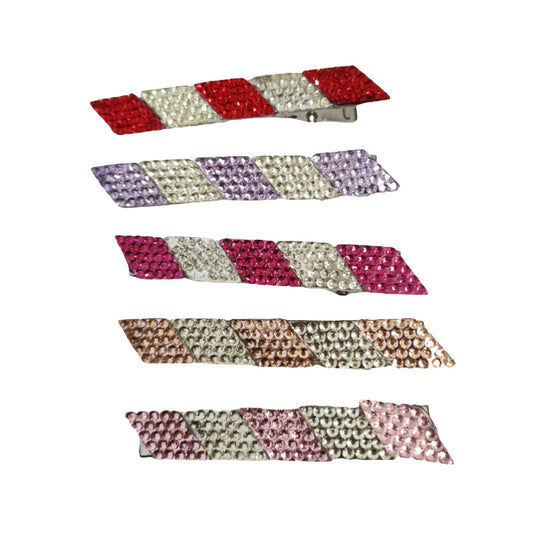 Colored Crystalized Hair Pins | Pack of 10