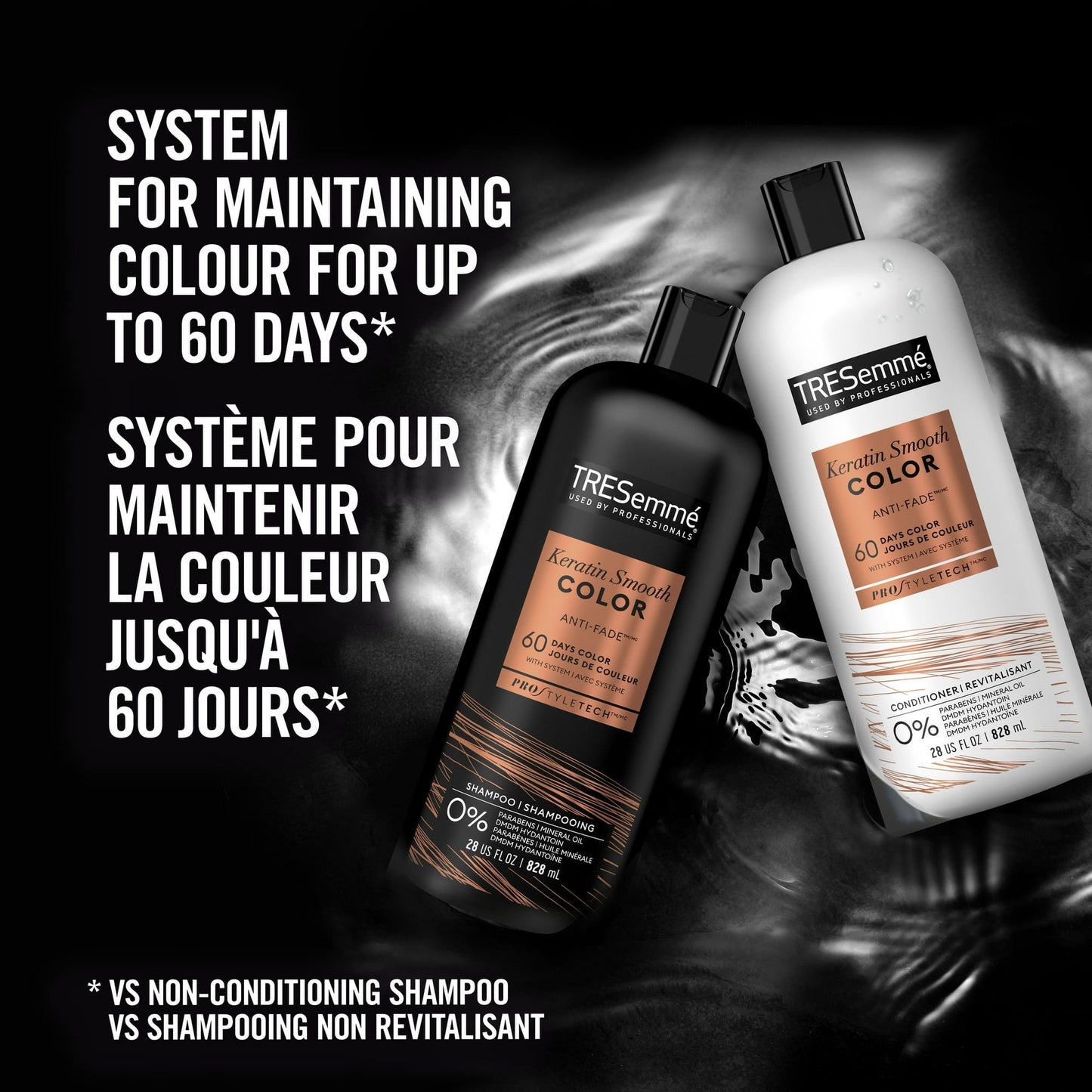 TRESemme Keratin Smooth Color Daily Shampoo, 28 fl oz Each (Set of 2)
