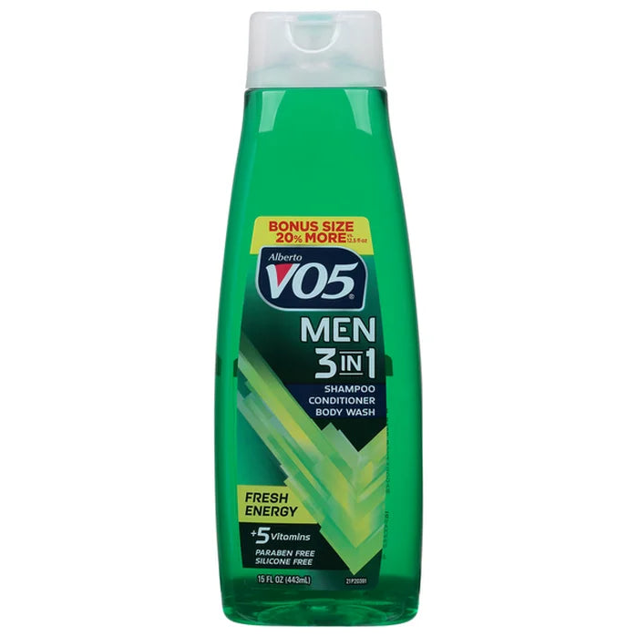 VO5 - Men 3 IN 1 - Shampoo / Conditioner / Body Wash Fresh Energy ( 15 FL OZ - 443 ML ) Large Size