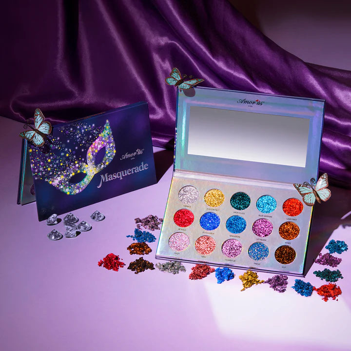 Masquerade - Body & Face Glitter Palette By Amor US USA | 15 Color Palette